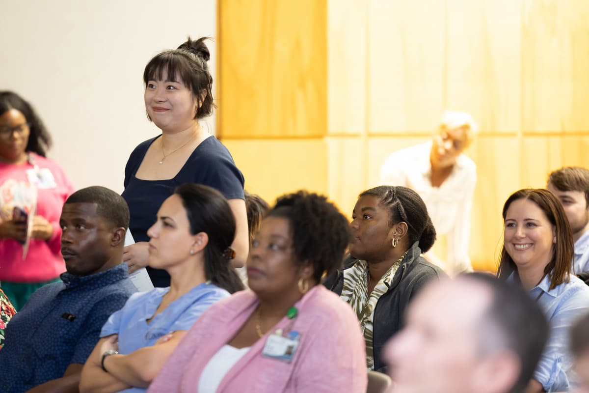 Student standing for award at the 2023 Honors and Awards Ceremony